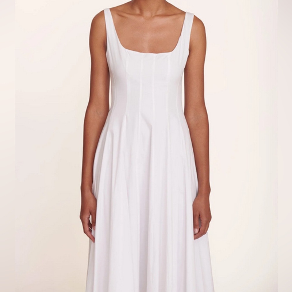 🌺🎉HP🎉🌺 NWT Staud Wells Midi Dress White - Picture 12 of 16